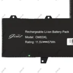 باتری لپ تاپ اچ پی EliteBook X360 1030 G2_OM03XL_Gimo Plus مشکی داخلی-57 وات ساعت - Image 3