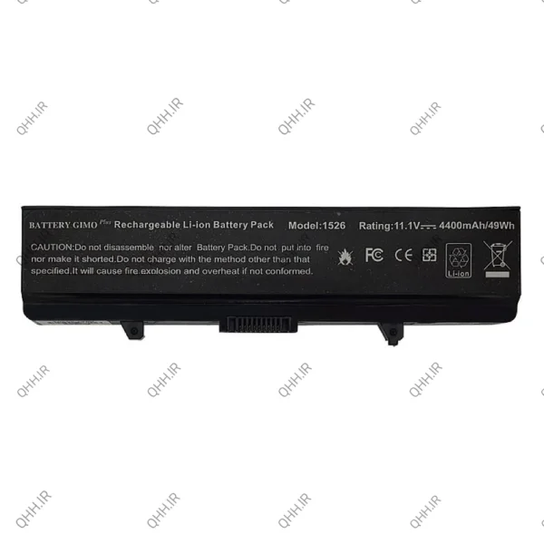باتری لپ تاپ دل Inspiron 1525-1526-1545-6Cell Gimo Plus مشکی-49 وات ساعت