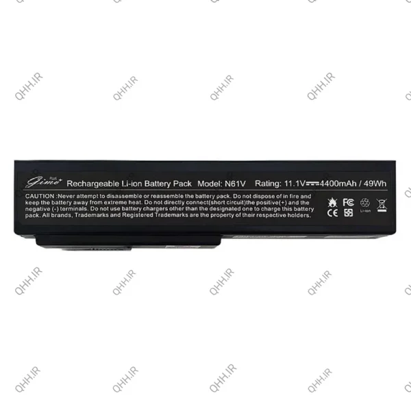 باتری لپ تاپ ایسوس A32-N61_M50-6Cell Gimo Plus مشکی-49 وات ساعت