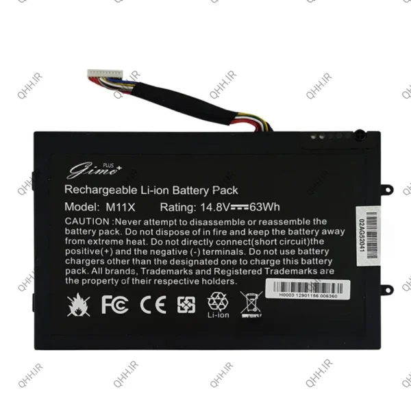 باتری لپ تاپ دل AlienWare M11X_PT6V8 Gimo plus مشکی داخلی-63 وات ساعت