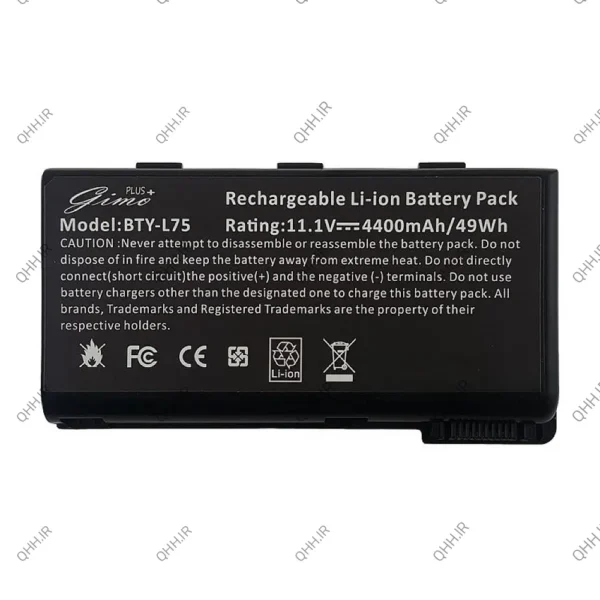 باتری لپ تاپ ام اس آی L74-6Cell Gimo Plus مشکی-49 وات ساعت