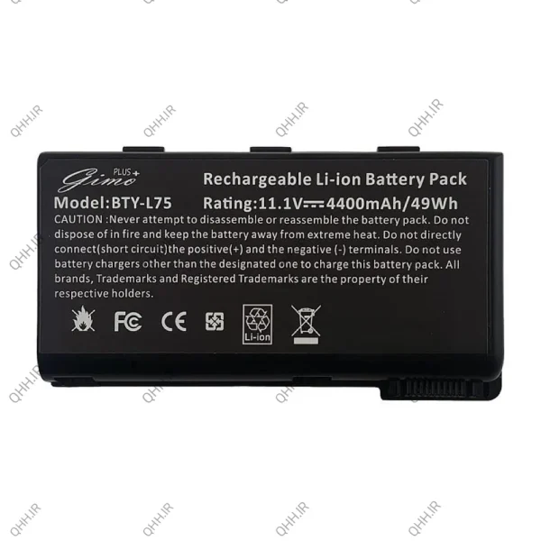 باتری لپ تاپ ام اس آی L74-6Cell Gimo Plus مشکی-49 وات ساعت