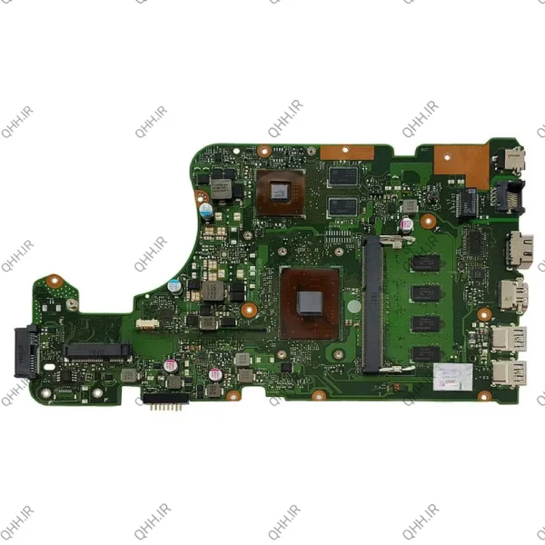 مادربرد لپ تاپ ایسوس X555DG-A555-K555_CPU-A6-7310_Rev 2.0 EDP 4GB-2GB گرافیک دار-CPU و Chip حرارت دیده