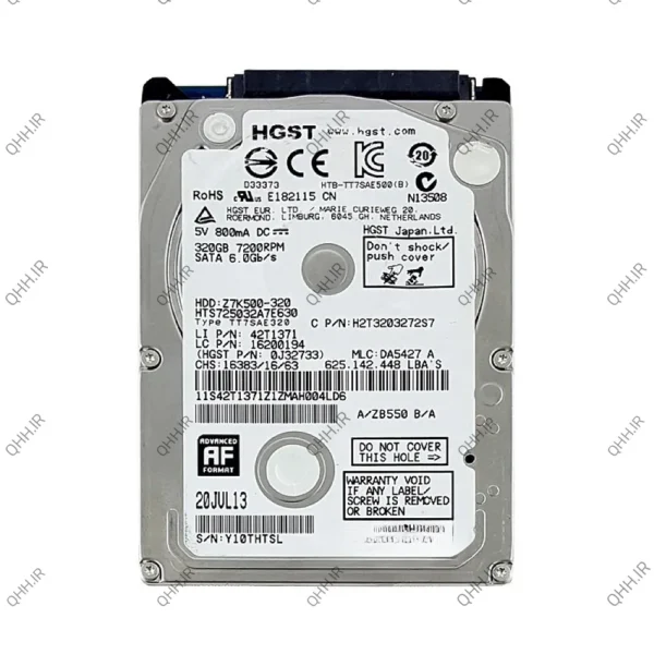 هارد HDD لپ تاپ 320 گیگابایت HGST Sata Slim 5400RPM-Refurbish