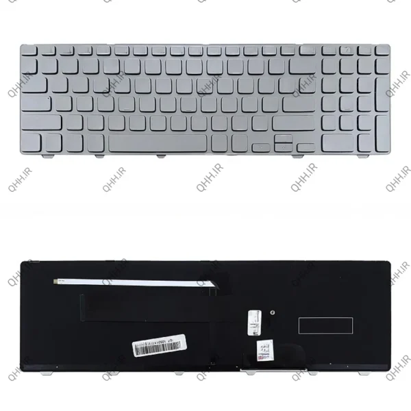 کیبرد لپ تاپ دل Inspiron 15-7537 نقره ای-با بک لایت-با فریم