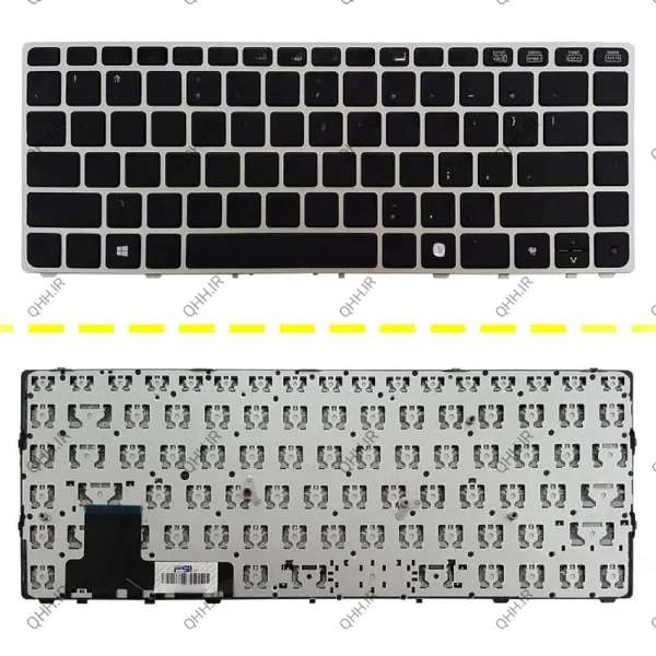 کیبرد لپ تاپ اچ پی EliteBook Folio 9470M مشکی با فریم نقره ای