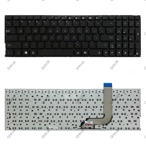 کیبرد لپ تاپ ایسوس VivoBook X542-R542 مشکی-اینترکوچک بدون فریم-به همراه کلید پاور