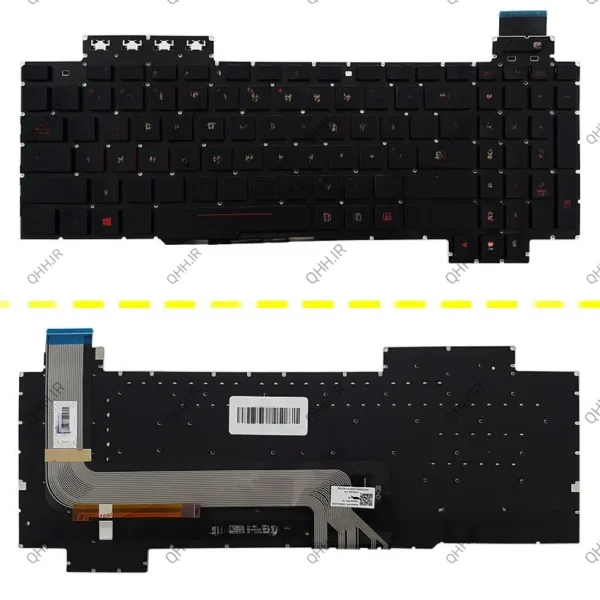 کیبرد لپ تاپ ایسوس FX503 مشکی-اینترکوچک-بابک لایت-بدون فریم با کلید پاور