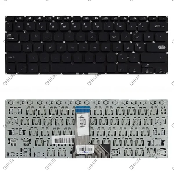 کیبرد لپ تاپ ایسوس VivoBook R423 مشکی-اینترکوچک-بدون فریم با کلید پاور