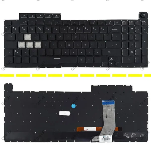 کیبرد لپ تاپ ایسوس ROG Strix G731 مشکی-اینترکوچک-بابک لایت-بدون فریم با کلید پاور