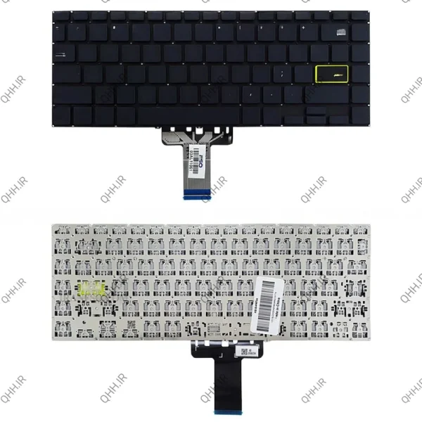 کیبرد لپ تاپ ایسوس VivoBook E410MA مشکی-اینترکوچک بدون فریم به همراه کلید پاور
