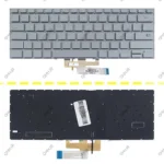 کیبرد لپ تاپ ایسوس ZenBook Flip 14 UX462 نقره ای-اینترکوچک با بک لایت بدون فریم