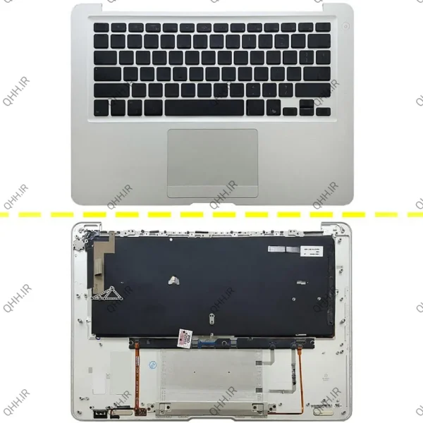 کیبرد لپ تاپ اپل MacBook Air A1237-13 Inch_607-2255-A مشکی با قاب C نقره ای