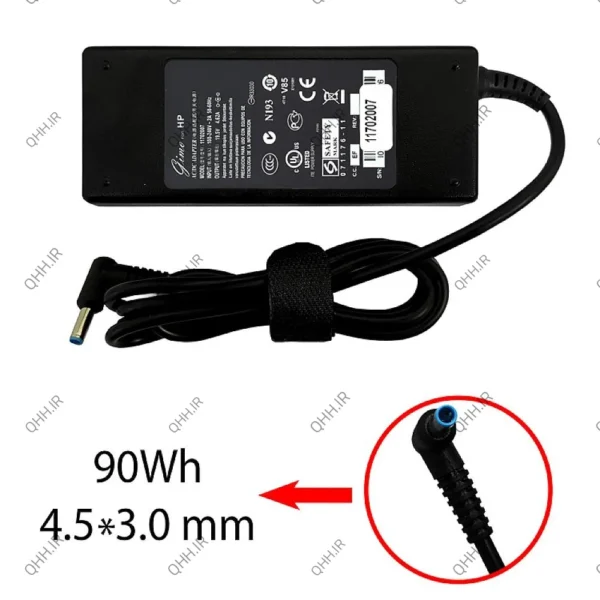 آداپتور لپ تاپ اچ پی 19.5V 4.62A سر فیش آبی
