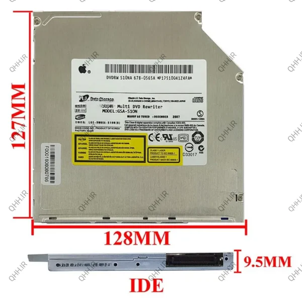 درایو لپ تاپ دی وی دی رایتر H.L IDE Superslim 9.5mm مکشی