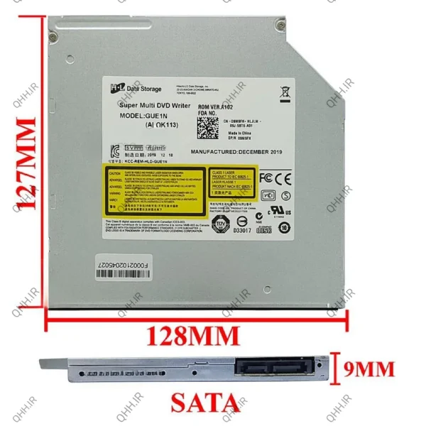 درایو لپ تاپ دی وی دی رایتر H.L Sata Superslim E1 9mm