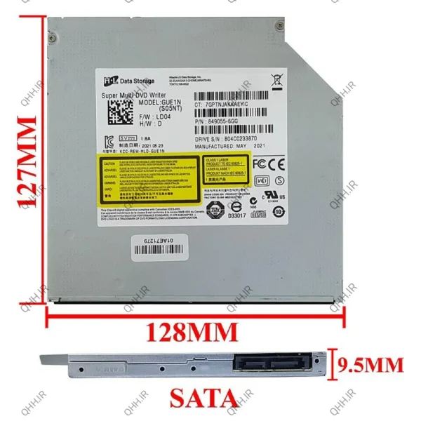 درایو لپ تاپ دی وی دی رایتر H.L Sata SuperSlim 9.5mm ریفر
