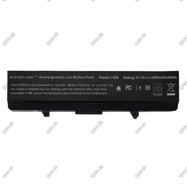 باتری لپ تاپ دل Inspiron 1525-1526-1545-6Cell Gimo Plus مشکی-49 وات ساعت