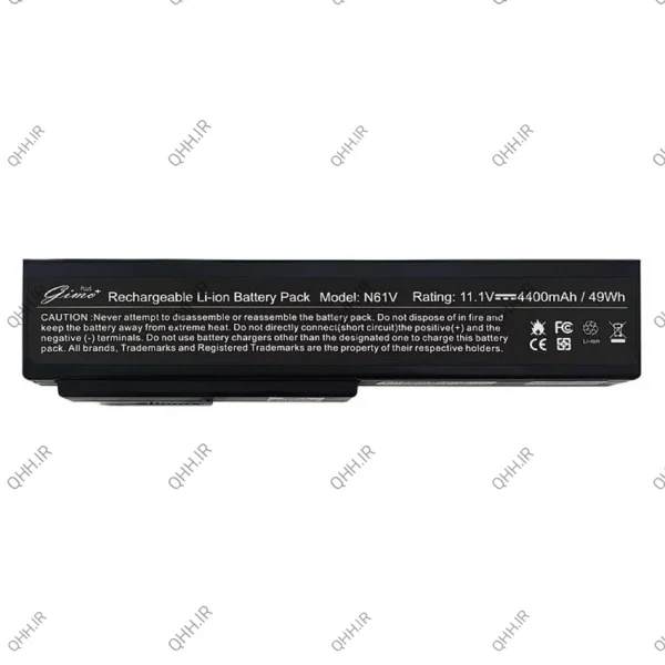 باتری لپ تاپ ایسوس A32-N61_M50-6Cell Gimo Plus مشکی-49 وات ساعت