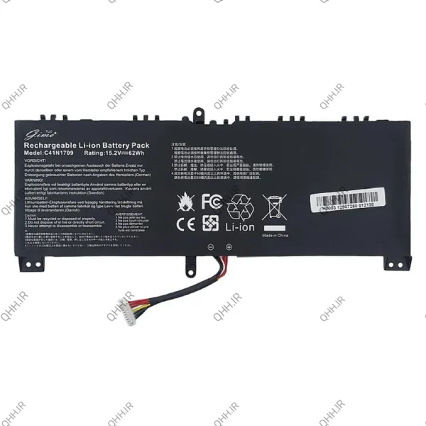 باتری لپ تاپ ایسوس ROG Strix GL503V-GL503VS_C41N1709_Gimo Plus مشکی داخلی-62 وات ساعت