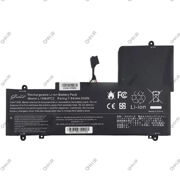 باتری لپ تاپ لنوو IdeaPad Yoga 710_L15L4PC2-L15M4PC2 Gimo Plus مشکی داخلی-53 وات ساعت
