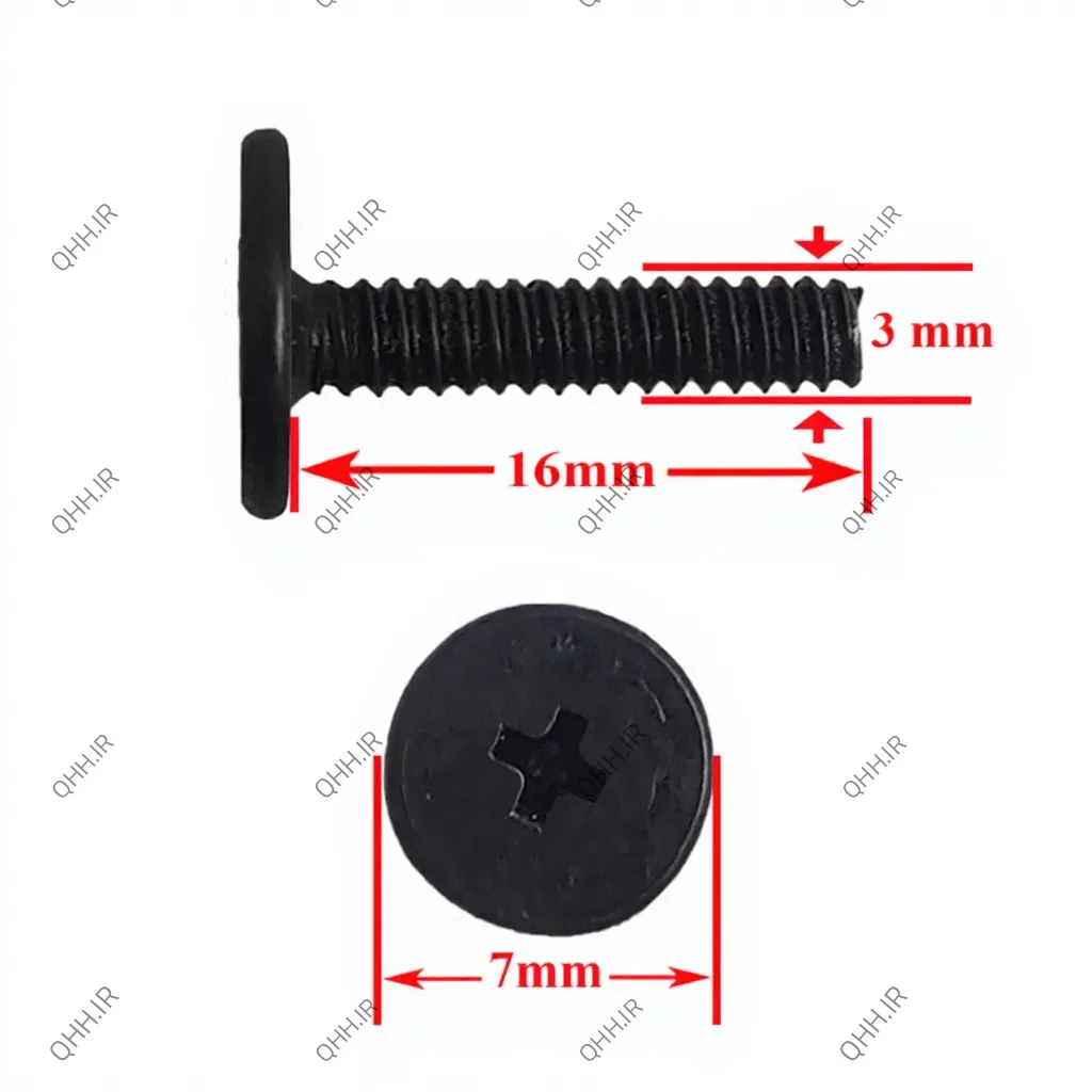 پیچ هارد M3x16 گل بزرگ 7mm پک 10 عددی - Image 1