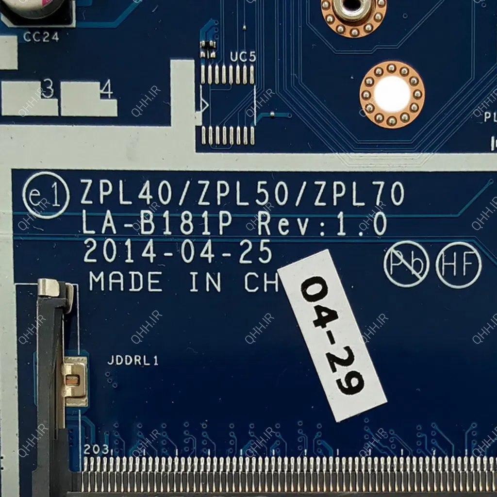 مادربرد لپ تاپ اچ پی ProBook 450-G2_I5-5_ZPL40-ZPL50-ZPL70_LA-B181P LVDS-40Pin 1GB گرافیک دار - Image 3
