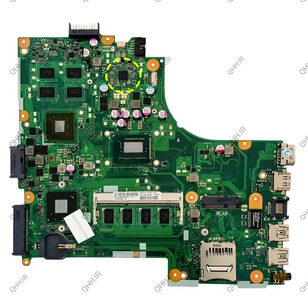 مادربرد لپ تاپ ایسوس X450CC_CPU-I7-3_40Pin_4GB-2GB گرافیک دار-مشابه X450EP-تعمیری - Image 1