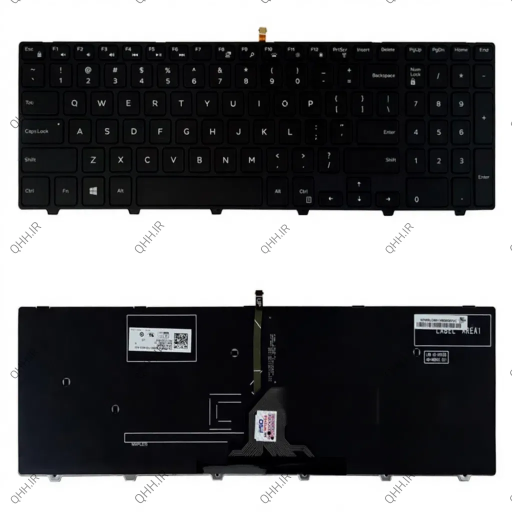 کیبرد لپ تاپ دل Inspiron 15-5000 مشکی-با بک لایت-با فریم - Image 1