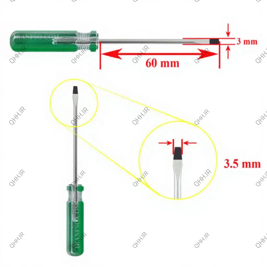 پیچ گوشتی 3.5mmx3mmx75mm دوسو-دست دوم