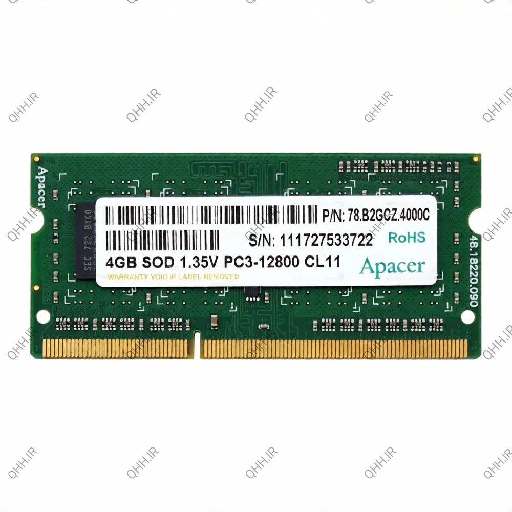 رم لپ تاپ 4 گیگ Apacer DDR3-PC3L 1600-12800 MHz 1.35V